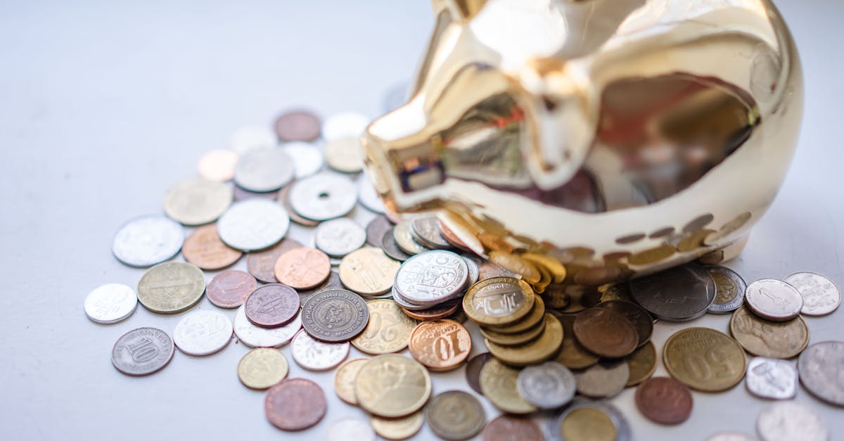 Cofrinho de porquinho dourado sobre uma pilha de moedas diversas em uma superfície clara. — Foto: Atlantic Ambience