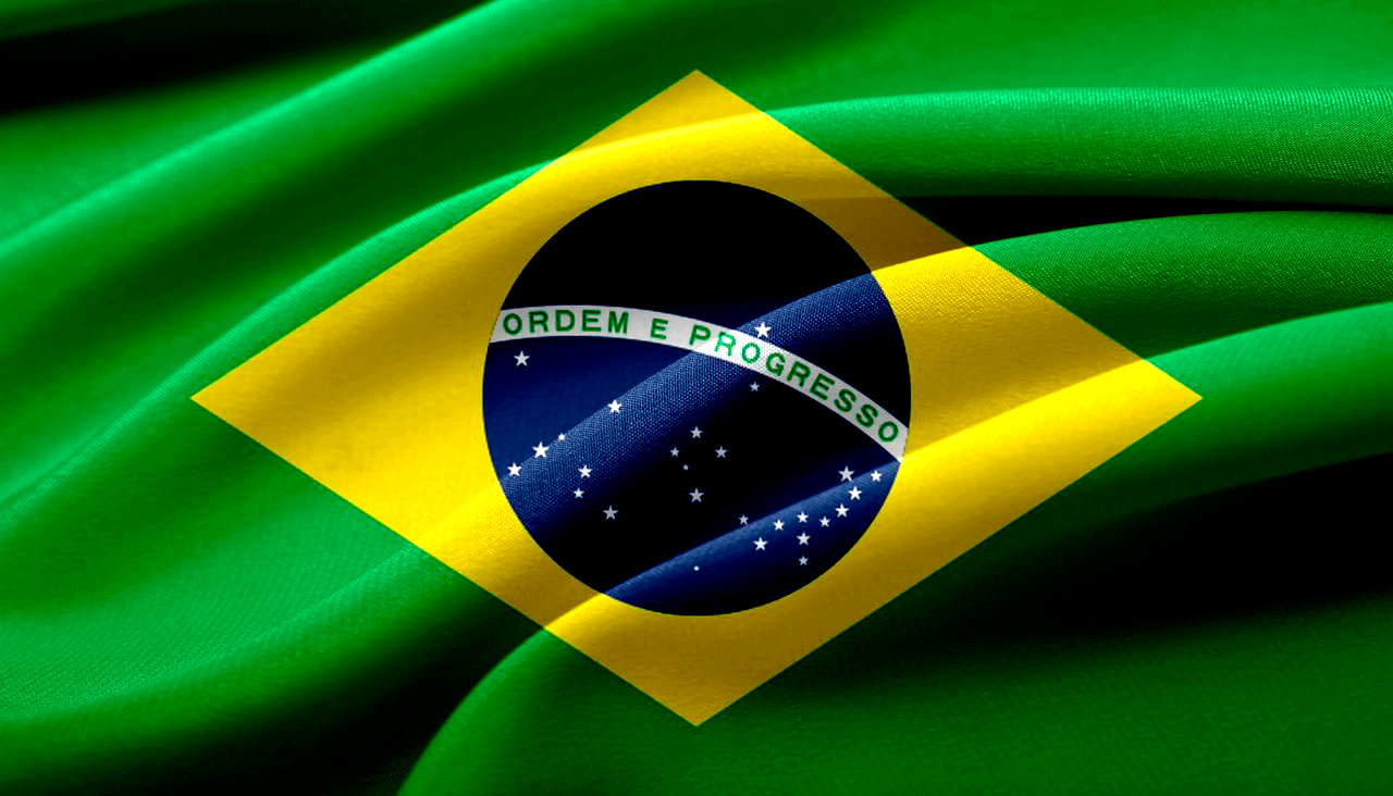 Bandeira do Brasil em tecido ondulado com detalhes de luz e sombra. — Foto: JoeBamz