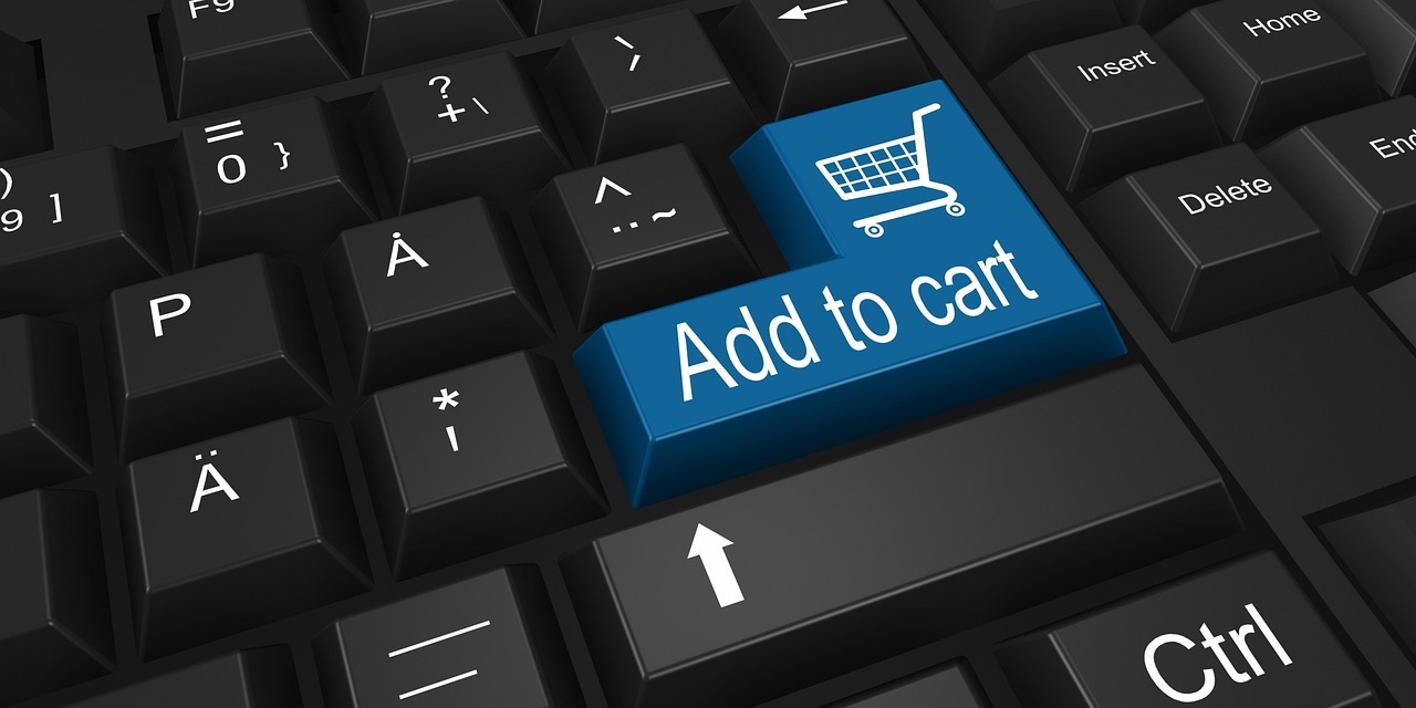 Teclado com destaque para botão 'Add to cart', simbolizando compras online. — Foto: Tumisu