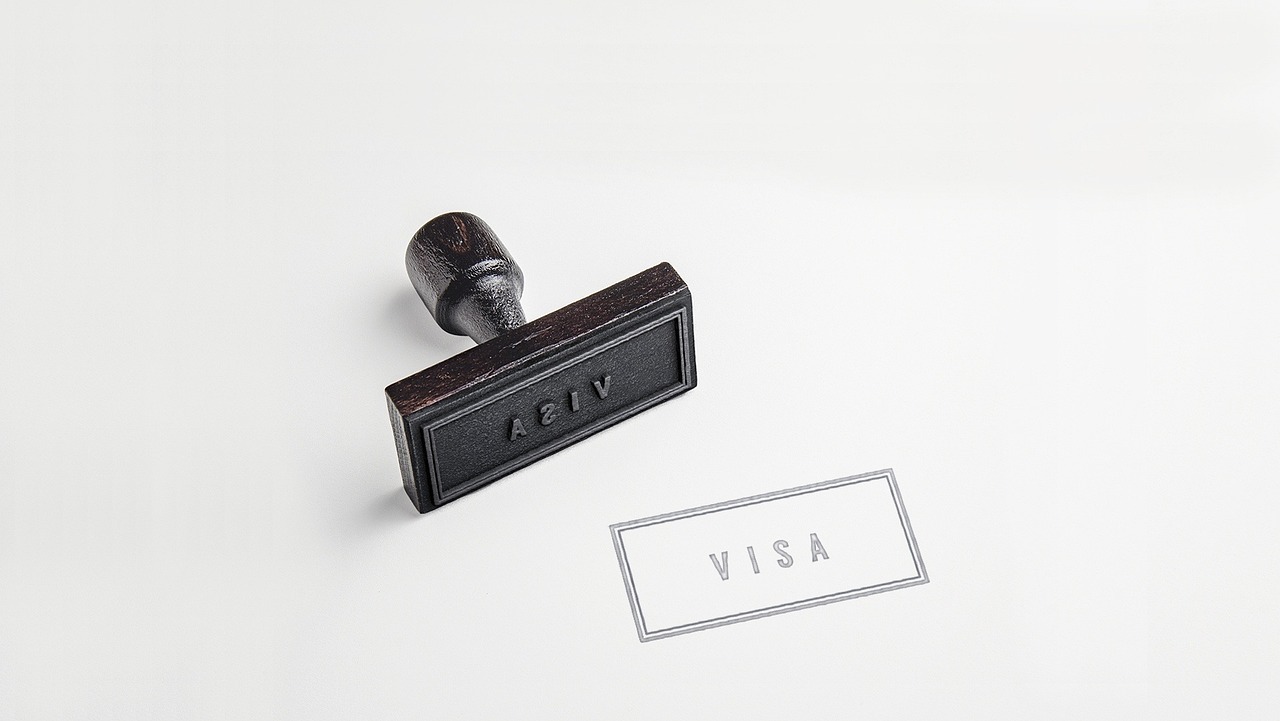Selo com a palavra 'VISA' estampado em um papel branco. — Foto: jaydeep_