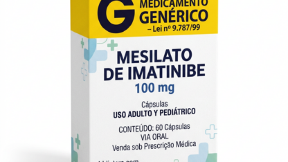 Caixa do medicamento BEIZOM (MESILATO DE IMATINIBE) em embalagem farmacêutica brasileira conforme RDC 768/2022 da ANVISA — fabricado por Ribeiro Cavalcante Advocacia