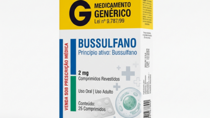 Medicamento bussulfano 1778783750 Caixa do medicamento bussulfano (bussulfano) em embalagem farmacêutica brasileira conforme rdc 768/2022 da anvisa — fabricado por ribeiro cavalcante advocacia