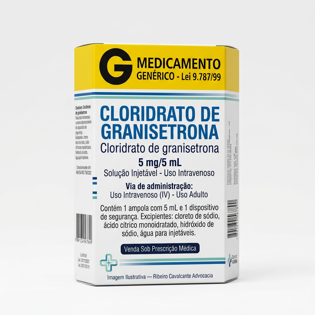 Medicamento cloridrato de granisetrona 1779723206 Caixa do medicamento cloridrato de granisetrona (cloridrato de granisetrona) em embalagem farmacêutica brasileira conforme rdc 768/2022 da anvisa — fabricado por ribeiro cavalcante advocacia