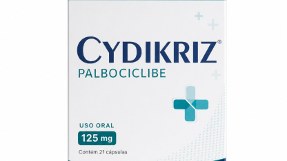 Caixa do medicamento CYDIKRIZ (PALBOCICLIBE) em embalagem farmacêutica brasileira conforme RDC 768/2022 da ANVISA — fabricado por DR. REDDYS FARMACÊUTICA DO BRASIL LTDA
