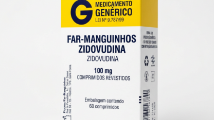 Caixa do medicamento FAR-MANGUINHOS ZIDOVUDINA (ZIDOVUDINA) em embalagem farmacêutica brasileira conforme RDC 768/2022 da ANVISA — fabricado por Ribeiro Cavalcante Advocacia