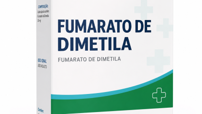 Caixa do medicamento FUMARATO DE DIMETILA (FUMARATO DE DIMETILA) em embalagem farmacêutica brasileira conforme RDC 768/2022 da ANVISA — fabricado por Ribeiro Cavalcante Advocacia