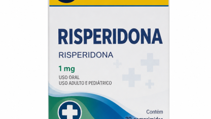 Caixa do medicamento RISPERIDONA (RISPERIDONA) em embalagem farmacêutica brasileira conforme RDC 768/2022 da ANVISA — fabricado por PRATI DONADUZZI & CIA LTDA