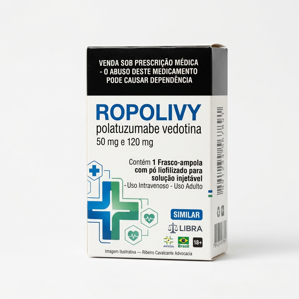 Medicamento ropolivy 1779820520 Caixa do medicamento ropolivy (polatuzumabe vedotina) em embalagem farmacêutica brasileira conforme rdc 768/2022 da anvisa — fabricado por ribeiro cavalcante advocacia