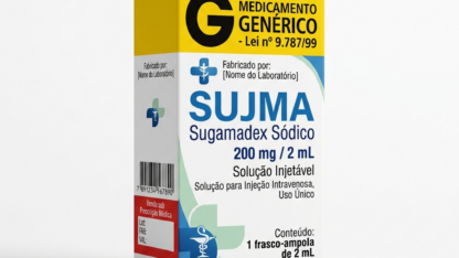 Medicamento sujma 1778772859 Caixa do medicamento sujma (sugamadex sódico) em embalagem farmacêutica brasileira conforme rdc 768/2022 da anvisa