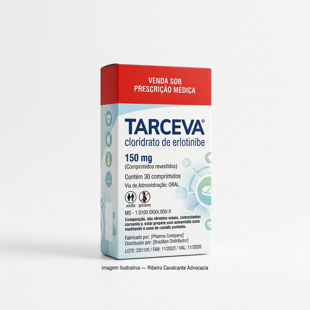 Medicamento tarceva 1779964674 Caixa do medicamento tarceva (cloridrato de erlotinibe) em embalagem farmacêutica brasileira conforme rdc 768/2022 da anvisa — fabricado por ribeiro cavalcante advocacia