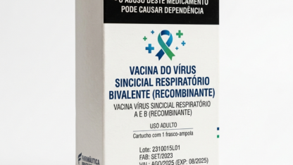 Caixa do medicamento VACINA DO VÍRUS SINCICIAL RESPIRATÓRIO BIVALENTE (RECOMBINANTE) (VACINA VÍRUS SINCICIAL RESPIRATÓRIO A E B (RECOMBINANTE)) em embalagem farmacêutica brasileira conforme RDC 768/2022 da ANVISA — fabricado por Ribeiro Cavalcante Advocacia