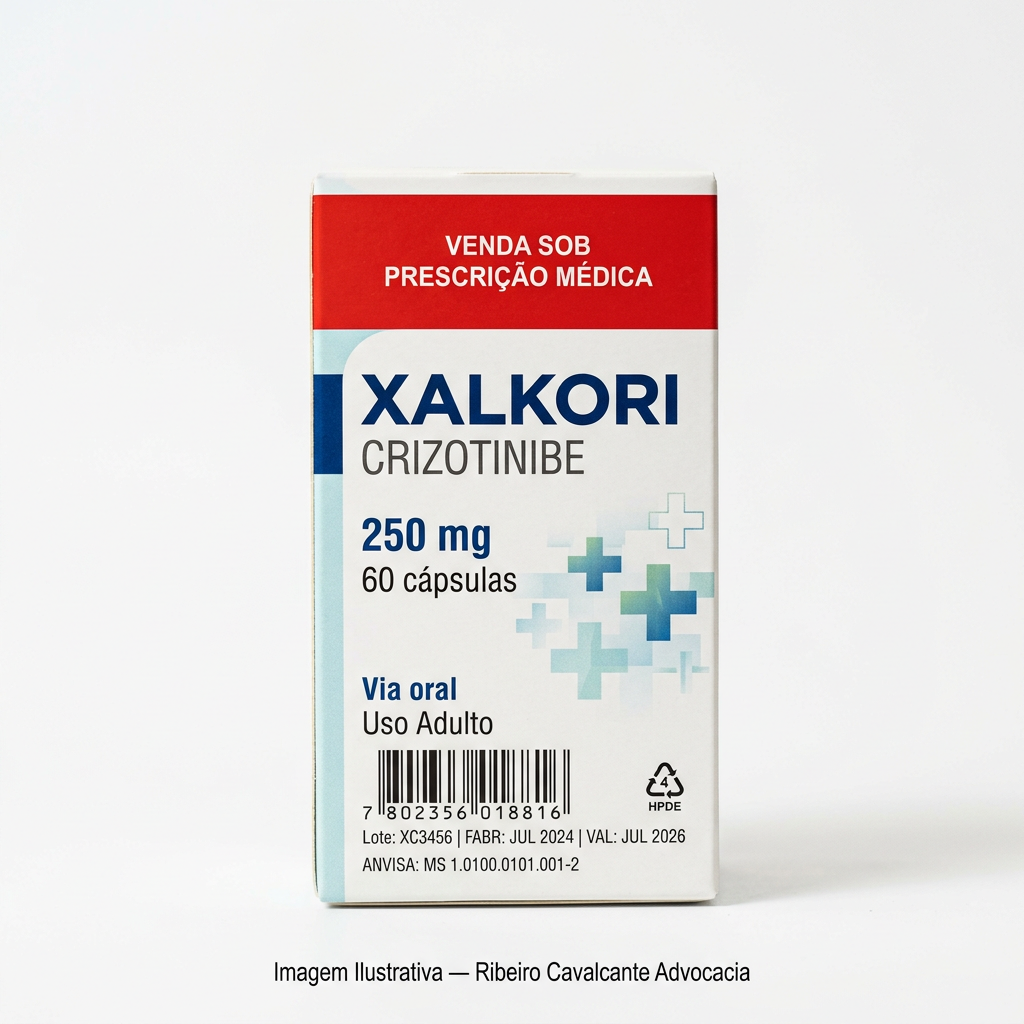 Medicamento xalkori 1779798817 Caixa do medicamento xalkori (crizotinibe) em embalagem farmacêutica brasileira conforme rdc 768/2022 da anvisa — fabricado por ribeiro cavalcante advocacia