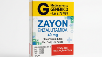 Medicamento zayon 1779291250 Caixa do medicamento zayon (enzalutamida) em embalagem farmacêutica brasileira conforme rdc 768/2022 da anvisa — fabricado por ribeiro cavalcante advocacia