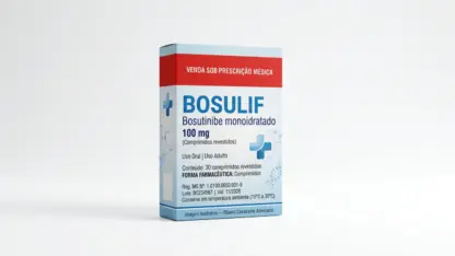Caixa do medicamento bosulif (bosutinibe monoidratado) em embalagem farmacêutica brasileira conforme rdc 768/2022 da anvisa — fabricado por ribeiro cavalcante advocacia