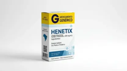 Caixa do medicamento henetix (iobitridol) em embalagem farmacêutica brasileira conforme rdc 768/2022 da anvisa — fabricado por ribeiro cavalcante advocacia