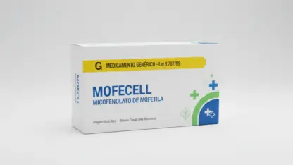 Caixa do medicamento mofecell (micofenolato de mofetila) em embalagem farmacêutica brasileira conforme rdc 768/2022 da anvisa