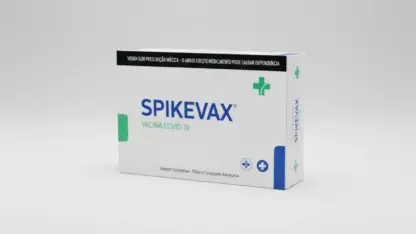 Caixa do medicamento spikevax (vacina covid-19) em embalagem farmacêutica brasileira conforme rdc 768/2022 da anvisa
