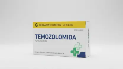 Caixa do medicamento temozolomida (temozolomida) em embalagem farmacêutica brasileira conforme rdc 768/2022 da anvisa