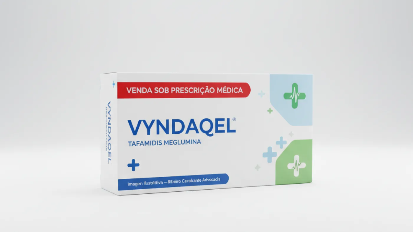 Caixa do medicamento vyndaqel (tafamidis meglumina) em embalagem farmacêutica brasileira conforme rdc 768/2022 da anvisa