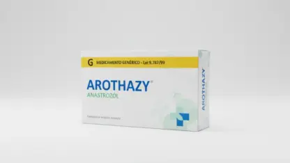 Caixa do medicamento arothazy (anastrozol) em embalagem farmacêutica brasileira conforme rdc 768/2022 da anvisa
