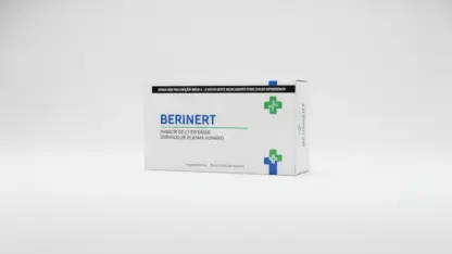 Caixa do medicamento berinert (inibidor de c1 esterase derivado de plasma humano) em embalagem farmacêutica brasileira conforme rdc 768/2022 da anvisa