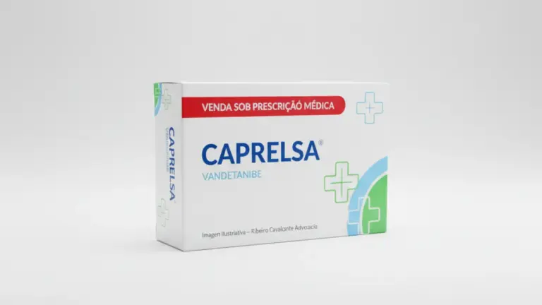 Caixa do medicamento caprelsa (vandetanibe) em embalagem farmacêutica brasileira conforme rdc 768/2022 da anvisa
