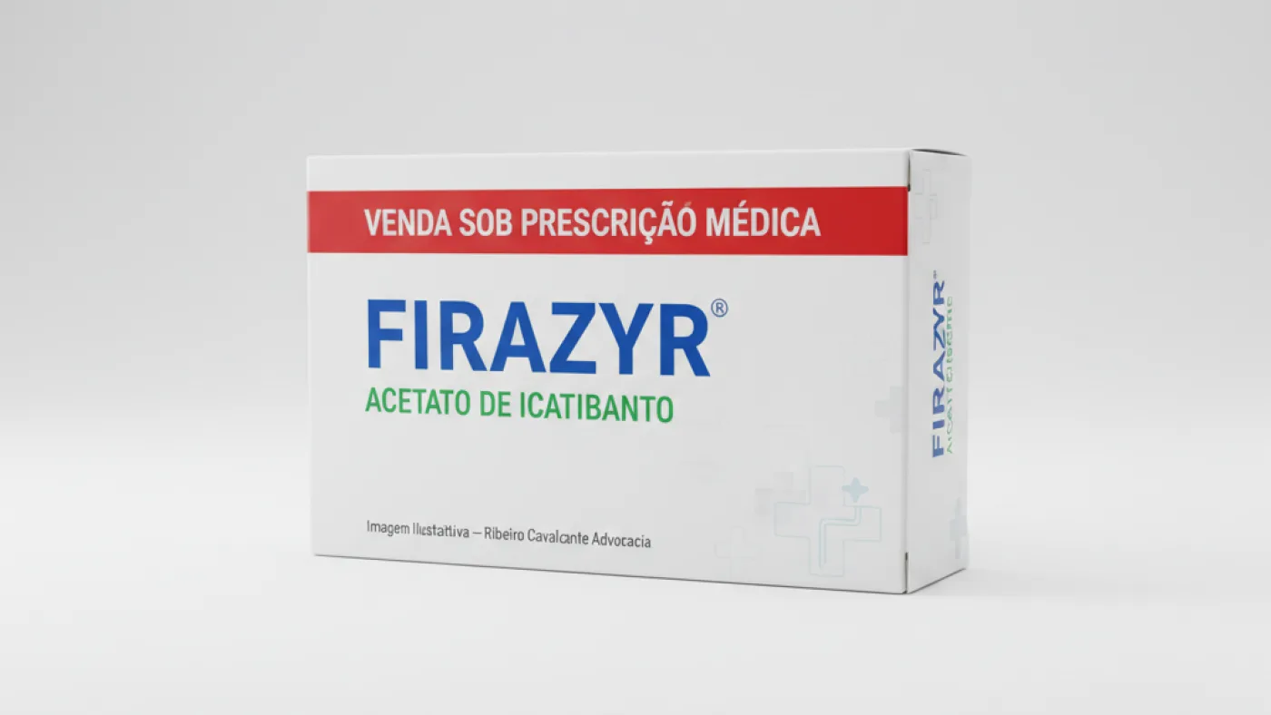 Caixa do medicamento firazyr (acetato de icatibanto) em embalagem farmacêutica brasileira conforme rdc 768/2022 da anvisa