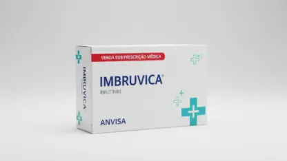 Caixa do medicamento imbruvica (ibrutinibe) em embalagem farmacêutica brasileira conforme rdc 768/2022 da anvisa