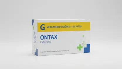 Caixa do medicamento ontax (paclitaxel) em embalagem farmacêutica brasileira conforme rdc 768/2022 da anvisa