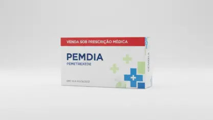 Caixa do medicamento pemdia (pemetrexede) em embalagem farmacêutica brasileira conforme rdc 768/2022 da anvisa