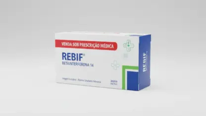 Caixa do medicamento rebif (betainterferona 1a) em embalagem farmacêutica brasileira conforme rdc 768/2022 da anvisa