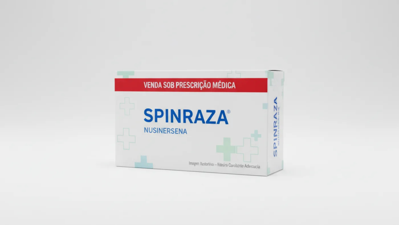 Caixa do medicamento spinraza (nusinersena) em embalagem farmacêutica brasileira conforme rdc 768/2022 da anvisa