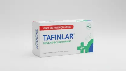 Caixa do medicamento tafinlar (mesilato de dabrafenibe) em embalagem farmacêutica brasileira conforme rdc 768/2022 da anvisa