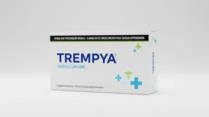Caixa do medicamento tremfya (guselcumabe) em embalagem farmacêutica brasileira conforme rdc 768/2022 da anvisa