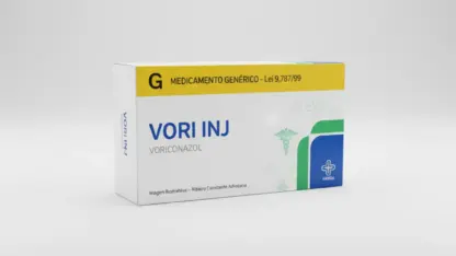 Caixa do medicamento vori inj (voriconazol) em embalagem farmacêutica brasileira conforme rdc 768/2022 da anvisa