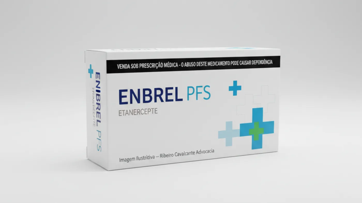 Caixa do medicamento enbrel pfs (etanercepte) em embalagem farmacêutica brasileira conforme rdc 768/2022 da anvisa