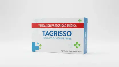 Caixa do medicamento tagrisso (mesilato de osimertinibe) em embalagem farmacêutica brasileira conforme rdc 768/2022 da anvisa