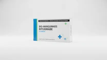 Caixa do medicamento bio-manguinhos rituximabe (rituximabe) em embalagem farmacêutica brasileira conforme rdc 768/2022 da anvisa